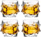 12 oz Hand Blown Crystal Whiskey Glasses Set of 4, Unique Cognac Glass, Heavy Thick Bottom Bar Glass for Gifts