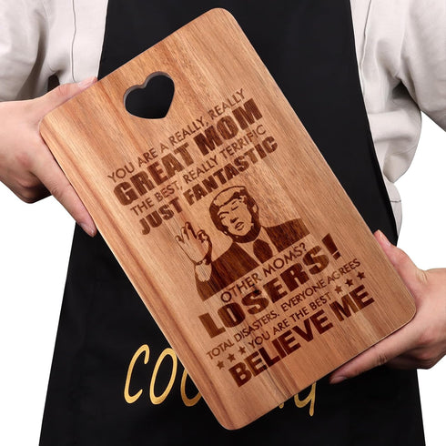 Gift for Mom - Wooden Cheese Charcuterie Board, Unique Christmas, Mother's Day, Birthday Presents