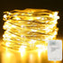 Fairy Lights Battery Operated 16.4Ft 50 LED Silver Copper Wire Twinkle Lights