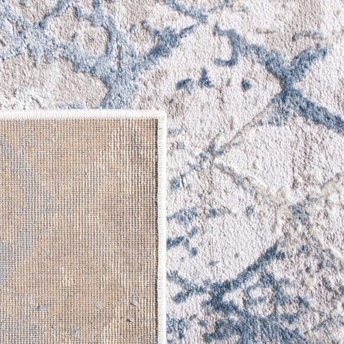 SAFAVIEH Amelia Collection Area Rug - 3' Square, Light Grey & Blue, Modern Trellis Design, Easy Care