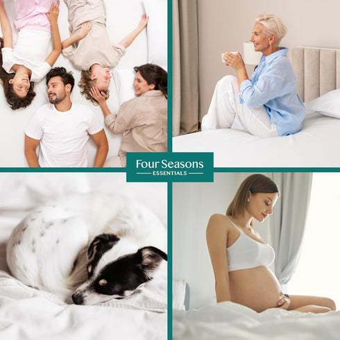 King Size Quilted Mattress Pad - Premium Quality Hypoallergenic Mattress Cover, Fitted Waterproof Mattress Protector,