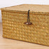 FEIALNDUO Wicker Shelf Baskets with Lid, X-Small Rectangular Handwoven Seagrass Storage Basket Bins for Home Organizer