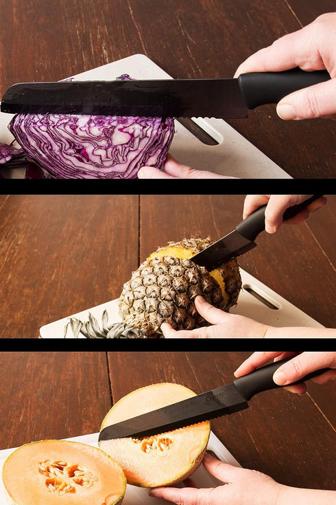 Cestari Advanced Ceramic Serrated Knife with Sheath and Luxury Magnetic Gift Box