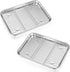 P&P CHEF Toaster Oven Tray with Rack Set (2 Pans + 2 Racks), Stainless Steel for Baking, Cooking & Roasting