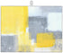 Grey Yellow Dish Drying Mats, 18x24 Inch Ultra Absorbent Microfiber Pad for Kitchen Counter, Abstract Art Dish Rack