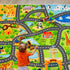DINSUMRUG Cars,59"X39.4" Car Rugs for Kids Toy Animal Road Rug for Kids,Non Slip Zoo Road Map Cars Track Mat,Washable