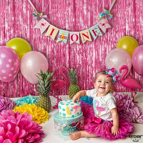 KatchOn Pink Streamers for Pink Party Decorations - XtraLarge 3.2x8 Feet, Pack of 2 for Birthday, Bachelorette, Baby