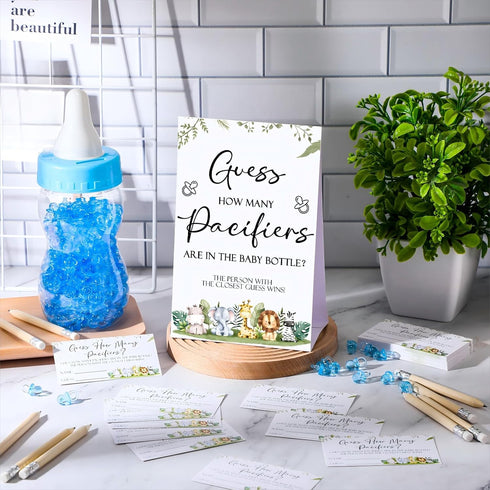 512 100 10 750ml 400 Roowest Pcs Baby Shower Games Guess How Many Pacifiers Sign Small Guessing Games HB Pencils Milk