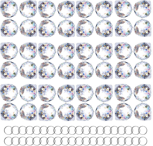 HDCRYSTALGIFTS 48pcs Clear Crystal Ball Prism 20mm Chandeliers Prism Sun Shine Catcher