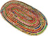 COTTON CRAFT Jute Chindi Braid Rag Rug, 2' x 3' Oval, Multi Color, Handwoven Reversible Natural Recycled Cotton