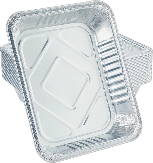 Aluminum Pans 9x13 Disposable Foil Pans, 10 Pack Half Size Deep Steam Table Pans for Baking, Cooking, Roasting, Serving