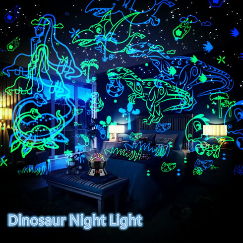 360 3-5 Dinosaur Night Light Projector for Kids, Rotating Dino Projection Lamp Star Projector for Bedroom Ceiling