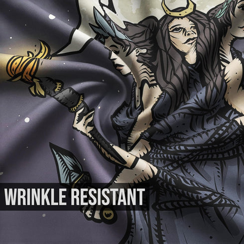 The Goddess Hecate Tarot Card Tapestry - Triple Moon Goddess of Witchcraft Hekate Wheel Wall Hanging (60" x 50")