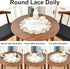 2 Pack 20 Inch Wolkemer Small Round Doily Embroidered Place Mat Lace Table Topper Vintage Beige End Table Cover