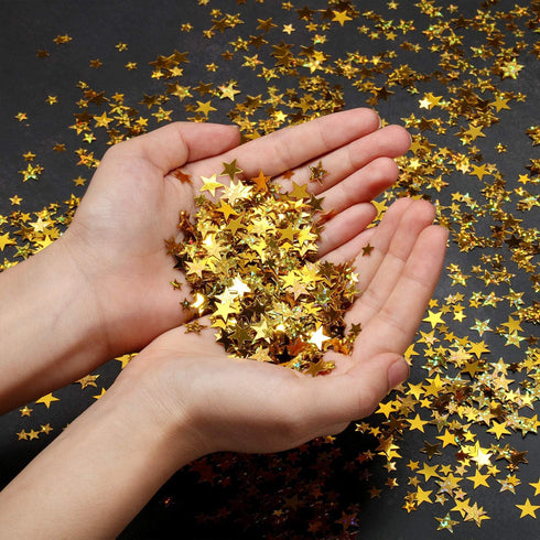 Hestya 60g Star Confetti Glitter Table Confetti - Metallic Foil Stars for Party Wedding Festival Decorations (Glitter