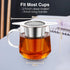 IPOW 2 Pack Extra Fine Mesh Coffee Filter, Micron Mesh Tea Infuser with Coaster Lid and Double-sided Handle