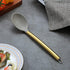 Gold Cooking Spoon, Berglander Non-stick Silicone Solid Serving Spoon Titanium Gold Plating handle, Basting Spoon, Spoon For Cooking, Kitchen Spoon, Dishwasher Safe, Easy to Clean