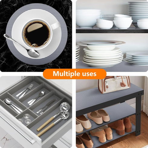 Shelf Liners for Kitchen Cabinets, Non-Adhesive EVA Material Waterproof Mats, Clear 17.3 x 78.7 Inches