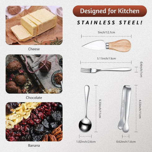 Patelai 14 Pcs Cheese Spreader Knives Set for Charcuterie Board, Accessories Utensils, Butter Knife, Small Serving