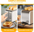 Simple Deluxe 2-Slice Toaster, White, 6 Browning Settings, 3 Functions, Extra Wide Slot & Removable Crumb Tray