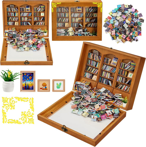 Anxiety Bookshelf 300 Mini Books, Portable Bookshelf for Stress Relief, Miniature Decorative