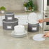 Stack Store Plus More China Storage Quilted Case for Dessert Plates, Bowls, Small Plates, Gray, 8" W x 6" H