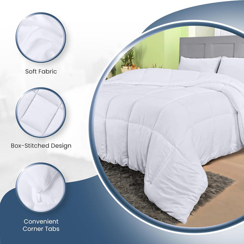 Utopia Bedding Down Alternative Comforter (Twin, White) - Plush Siliconized Fiberfill Duvet Insert