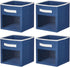 Closet 4 Pack, mDesign Fabric Nursery/Playroom Storage Organizer Bin Box with Front Handle/Window for Cube Furniture