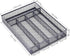 WuGeShop Black Silverware Drawer Organizer, Metal Mesh Utensil Tray, Non-Slip Cutlery Tray with 5 Compartments