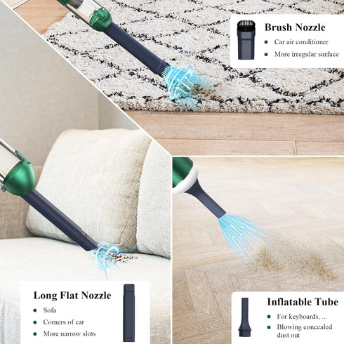 Minthouz 17000Pa Handheld Car Vacuum - 120W Cordless Vacuum Cleaner with LED/SOS Light