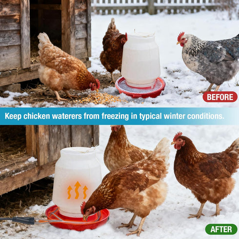 2 Pack, 39W 4FT Chicken Water Heated Cord Chickens Water Heater for Winter, Freeze Proof Chicken Waterer Heater