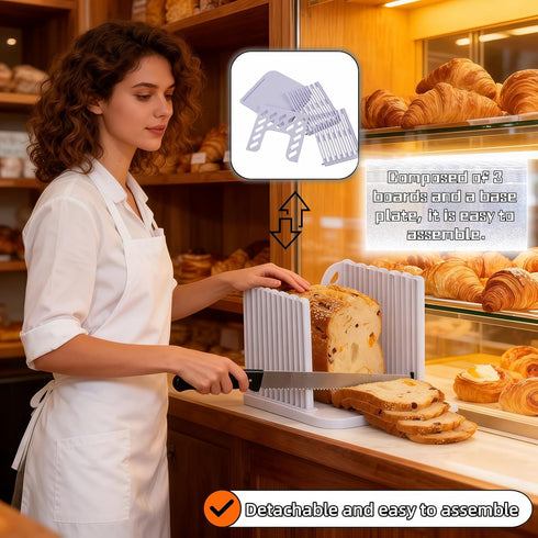 RyanDesign 4 Settings Adjustable Bread Slicer Guide - Thickness for Perfect Homemade Bread Slices, Food-Grade ABS Toast