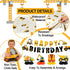 Set 4 Construction Birthday Party Supplies for Boy Birthday Decorations with Foil Truck Balloons Happy Birthday Banner