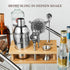Set 6-Piece Set KITESSENSU Cocktail Shaker Bartender Kit, Silver Bar with Stand, Bar kit with Essential Bar Accessory