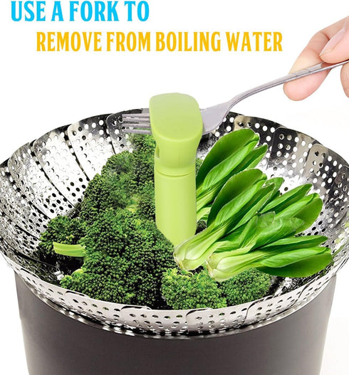 Consevisen Vegetable Steamer Basket for Cooking, Stainless Steel Veggie Steam Basket, Folding Expandable Steaming