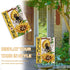 Welcome Spring Summer Bumble Bee Sunflower Garden Flag, Double Sided Outdoor Decorations with Buffalo Plaid Bow