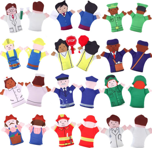 Magnet Happy Helpers People Toy Set for Fridge, Board and Refrigerator Magnets - 12 Pieces Neighborhood Characters