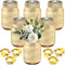 Layhit 6 Pcs Painted Mason Jars Colored Painted Mason Jars Centerpiece for