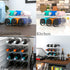 Water Bottle Organizer for Cabinet, 4 Pack Clear Plastic Storage Rack for Pantry Kitchen Countertop
