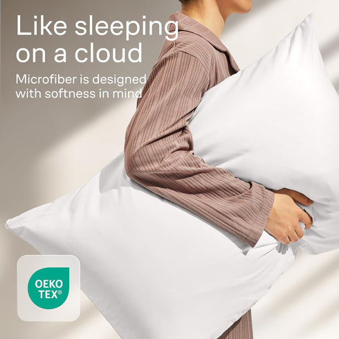 Ultra Soft Pillow Protectors, Set of 4, Standard Size, 100% Protection Against Stains, Dust & Dirt, Machine Washable