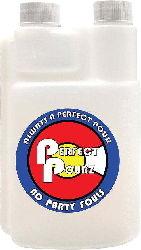 Plastic Flask for Liquor - 16 Ounce with 1 Ounce Shot Glass - Perfect Pourz
