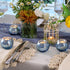 Set 12, Volens Round Blue Votive Candle Holders of Blue Wedding Centerpiece Table Decorations, Mercury Glass Tealight