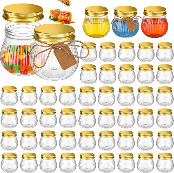 Yungyan 50 Pcs 4 oz Small Jars with Lids, Clear Mini Mason
