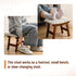 Bamboo Footrest Ottoman with Beige Striped Cushion and Brown Legs - Small Size