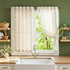 jinchan Winslow Linen Curtains 45 Inch Length Small Window Curtains Embroidered Bordered