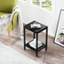 13.3''D 2 1PCS, SAYGOER Black End Tables Small Side Table with Storage Wood Night Stand Metal Frames Tier Bedside Table