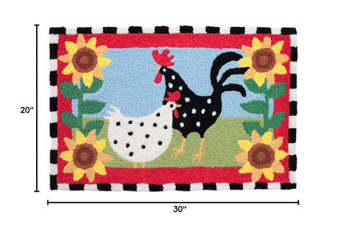 Jellybean Funky Chickens Area Accent Rug