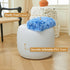 XeGe Fluffy Faux Fur Inflatable Pouf Ottoman, Soft Shaggy Fuzzy Foot Stool, Plush Furry Foot Rest Floor Pouf Anti-Slip
