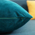 2 Pack DEZENE Throw Pillow Cases 18x18 Teal, Cozy Soft Velvet Square Decorative Covers