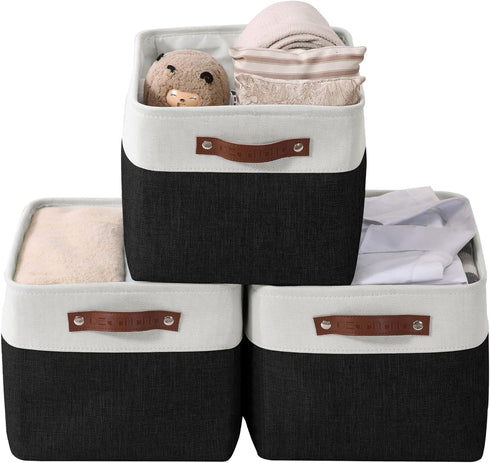 DECOMOMO Storage Baskets for Shelves - Fabric Storage Bins, Linen Closet Organizers